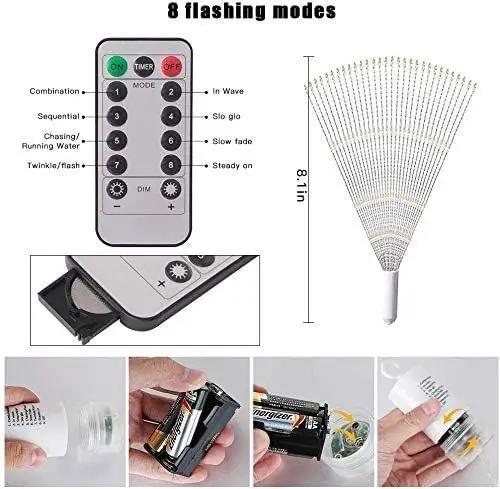 Firework Lights,10 Pack LED Copper Wire Fireworks Lights Fairy Lights Christmas Hanging Dimmable String 8 Modes Waterproof with Remote Control by GreenHaven Gardens