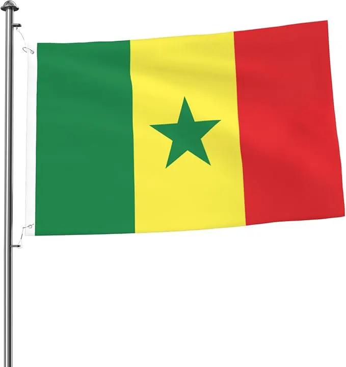 Senegal Senegalese Flag Garden Yard House 2x3 ft Flags Double Sided Print Banner Indoor Outdoor Party Home Decorations for Boat Dorm House Balcony by GreenHaven Gardens
