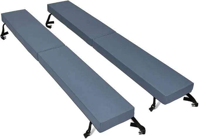 North American Mattress 6' Outdoor Picnic Bench Seat Cushion - 2 Piece Set; 72" (6ft) x 10" x 3"; Gray - Folding & Easy to Carry by GreenHaven Gardens