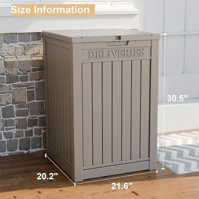 DRATO 48 Gallon Package Delivery Box, Large Lockable Storage Box, Double-Wall Resin Outdoor Package Delivery and Waterproof Deck Box for Porch, Patios by GreenHaven Gardens