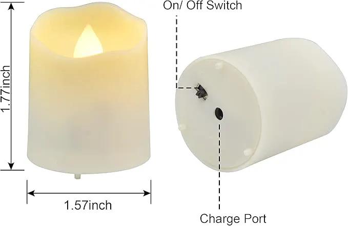 12 PCS Rechargeable Candles Flameless Tea Lights with Remote, USB LED Tealights with Timer Flickering Fake Candle, Votive Tea Light for Halloween, Holiday, Christmas, Party, Home Decorations by GreenHaven Gardens