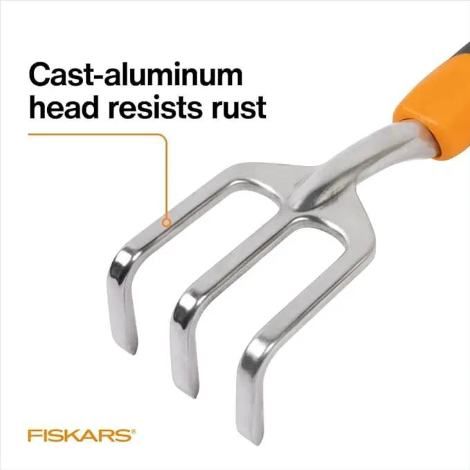 Fiskars Ergo Cultivator for Digging, Aerating Soil, and Weeding, Heavy Duty Garden Tool with Hanging Hole by GreenHaven Gardens