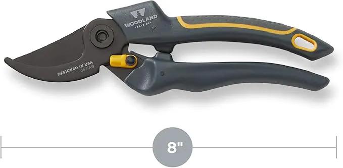 Woodland Tools Co. Duralight Bypass Pruning Shears – 5/8" Cut Capacity, Lightweight Hand Pruner, High Carbon Steel Blade, Adjustable Lock, Internal Spring, Soft Grip Garden Tool for Plants and Shrubs by GreenHaven Gardens