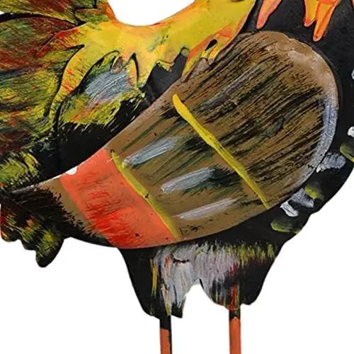 Westcharm 48 in. Crowing Metal Rooster Weathervane | Wind Wheel Decorative Garden Stake with Rooster Ornament | Chicken Garden Weather Vane by GreenHaven Gardens