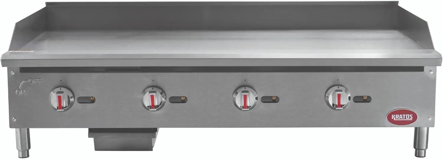 Kratos 29Y-006 48" Commercial Restaurant Gas Countertop Griddle, Manual Controls, 4 Burners, 120,000 BTU Output by GreenHaven Gardens
