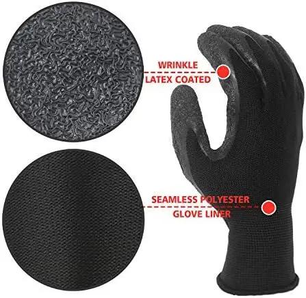 Evridwear Crinkle Latex Rubber Hand Coated Safety Work Gloves for Men Women General Multi Use Construction Warehouse Gardening Assembly Landscaping (S-Size) 120 Pairs Pack by GreenHaven Gardens