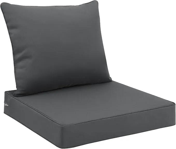 Favoyard Outdoor Seat Cushion Set 22 x 22 Inch Waterproof & Fade Resistant Patio Furniture Cushions with Removable Cover Deep Seat & Back Cushion with Handle and Adjustable Straps for Chair Sofa Couch by GreenHaven Gardens