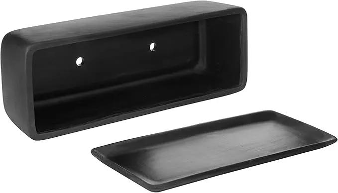 MyGift Matte Black Ceramic Indoor Plant Pot Succulent Planter, Decorative Flower Planter with Drainage Hole and Removable Tray (14 inch - 2 Pack) by GreenHaven Gardens
