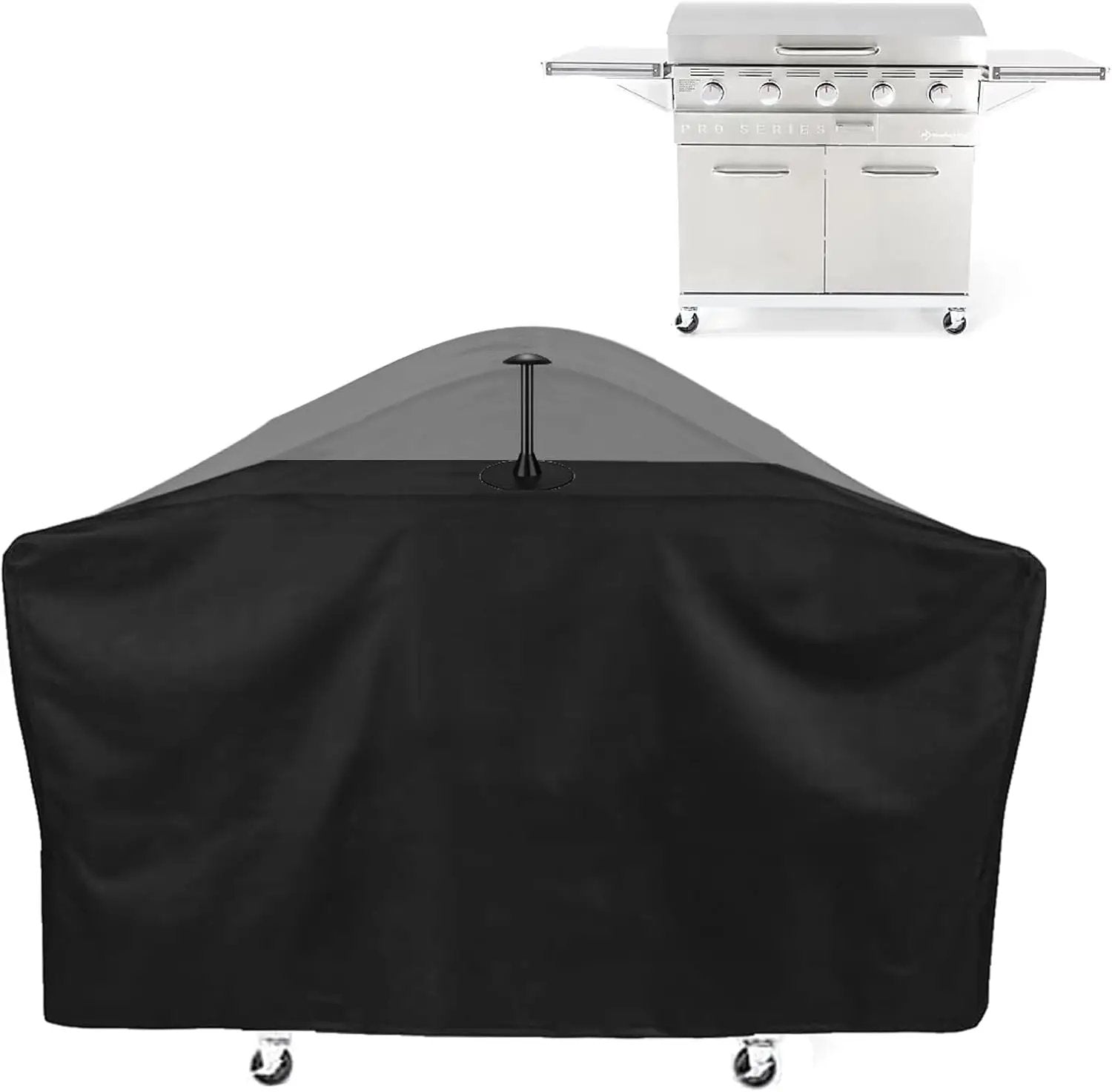 Griddle Cover for Members Mark Pro Series 5 Burner Outdoor Flat Top Gas Griddle, 600D Waterproof Heavy Duty Members Mark Griddle 5 Burner Cover, Includes Support Pole, Outdoor BBQ Accessory by GreenHaven Gardens