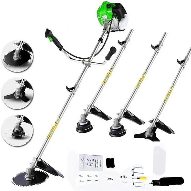 58CC Weed Wacker Brush Cutter, Gas Powered String Trimmer 4-in-1 Gas Weed Eater with 4 Detachable Heads Straight Shaft 2-Cycle for Weed, Brush(Green) by GreenHaven Gardens
