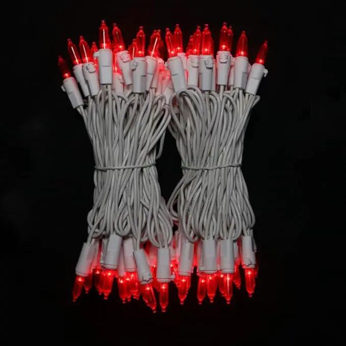 Red Christmas LED Lights - 2 Pack 100 Count Red Christmas String Lights for Tree, Bedroom, Wedding, Indoor/Outdoor Valentines Day Decorations, 2 Sets 33 Feet White Wire, UL Certified, Connectable by GreenHaven Gardens