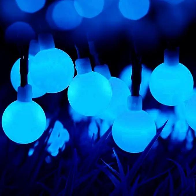 Globe Ball Fairy Lights, 50 LEDs 23ft/7M Solar Led Globe String Lights Waterproof with Two Lighting Modes for Garden Outdoor Party Christmas Decoration (Blue) by GreenHaven Gardens