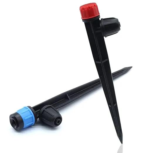 50 PCS Quick-Connect Drip Irrigation Emitters with Adjustable Water Flow - Sprayer for 1/4 inch Irrigation Tubing - 360 Degree Sprayer Perfect for Irrigation System Watering Kit(Red & Blue) by GreenHaven Gardens
