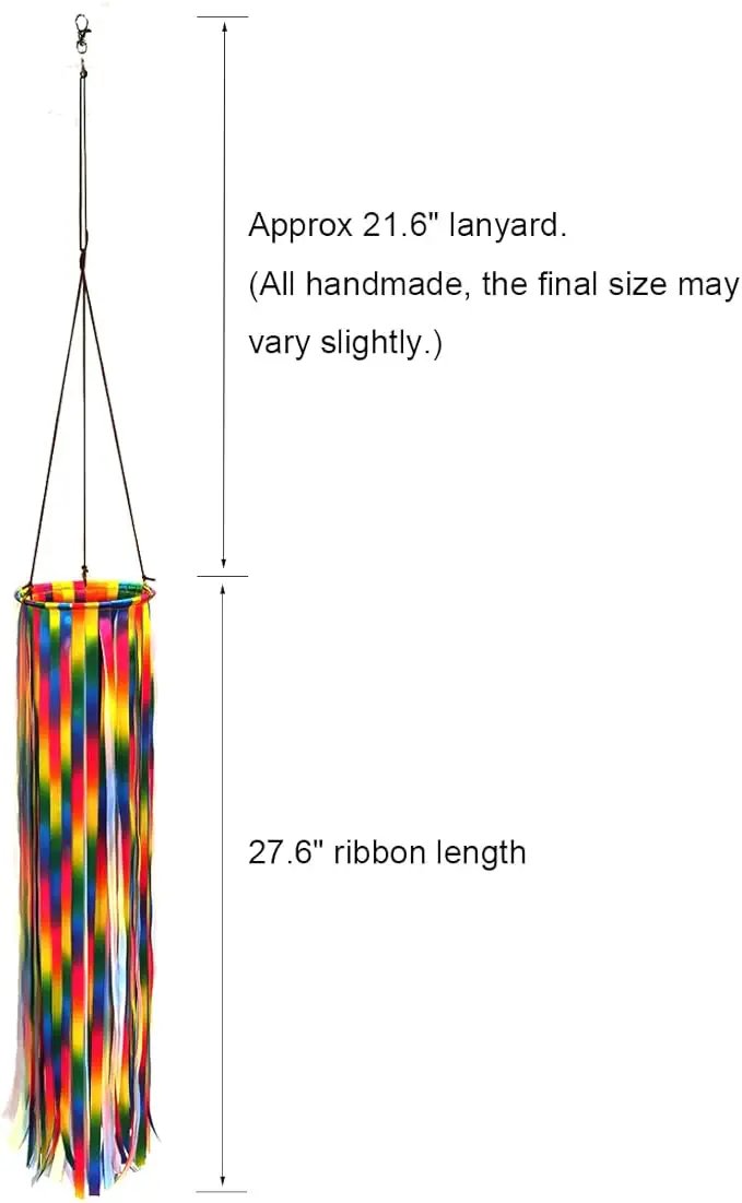 Ribbon Windsock Streamer, Outdoor Decorations for Your Patio, Garden, Yard, Dock and Camper, 49-Inch, WS49-YH by GreenHaven Gardens