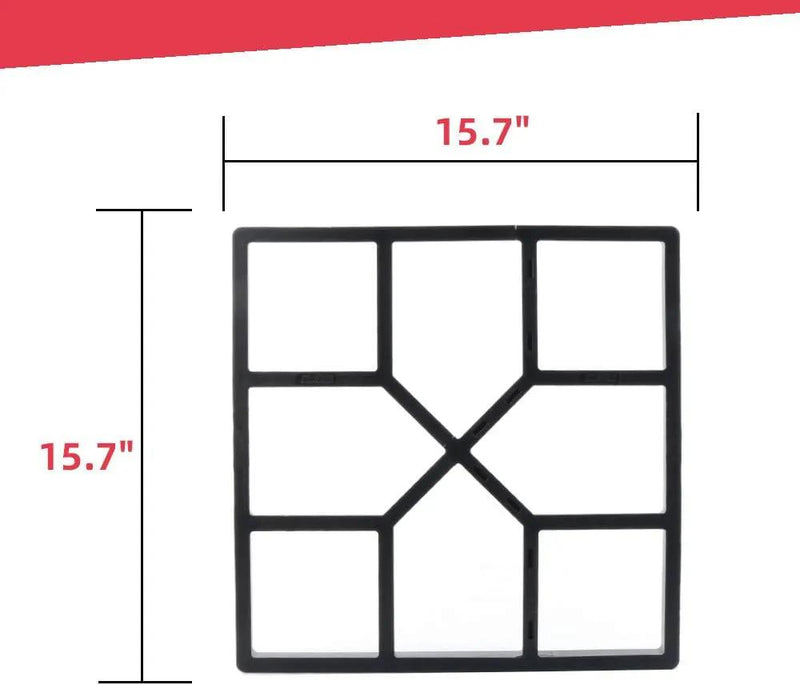 Anothera 15.7"x15.7"x1.57" Walk Maker Reusable Concrete Path Maker Molds Stepping Stone Paver Lawn Patio Yard Garden DIY Walkway Pavement Paving Moulds (Square) by GreenHaven Gardens