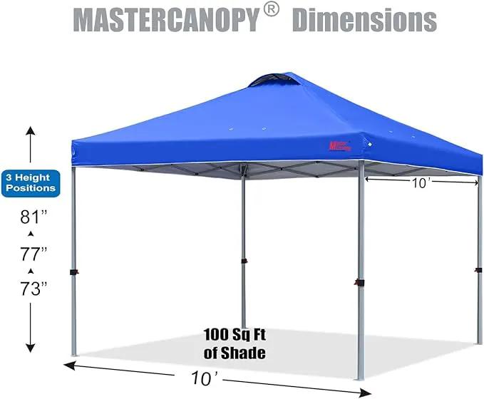 MASTERCANOPY Durable Pop-up Canopy Tent with Roller Bag (10x10, Blue) by GreenHaven Gardens