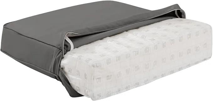 Classic Accessories Montlake Water-Resistant 23 x 20 x 4 Inch Patio Lounge Back Cushion, Light Charcoal Grey, Outdoor Loveseat Cushions by GreenHaven Gardens