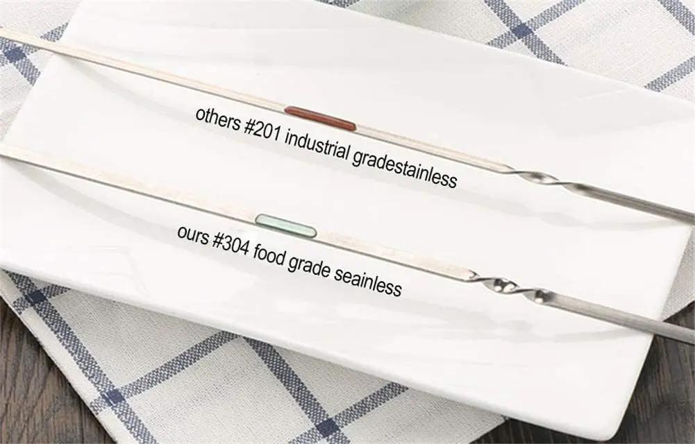 18PCS Kabob Skewers Flat Metal BBQ Barbecue Skewer 16" Long Stainless Steel Shish Kebob Sticks Wide Reusable Grilling Skewers Set for Meat Shrimp Chicken Vegetable, 18 Pack by GreenHaven Gardens