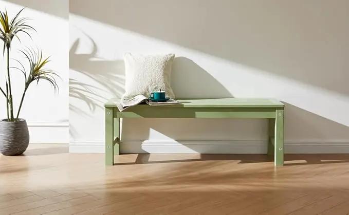 Psilvam Outdoor Bench, Two Person Poly Lumber Porch Bench, Weatherproof Garden Bench That Never Rot and Fade, All-Weather Patio Bench Suit for Garden, Porch, and Park (Green) by GreenHaven Gardens