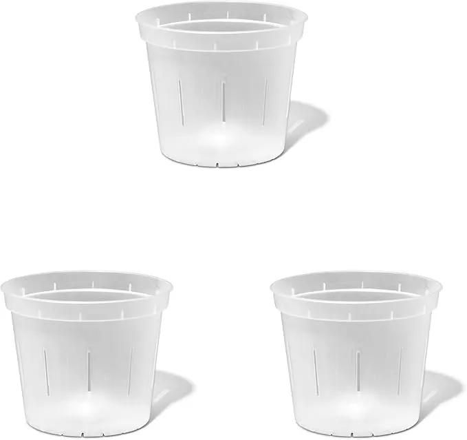 rePotme 5 inch Orchid Pot 3 Pack - Slotted Orchid Pots with Holes for Repotting (Crystal Clear) by GreenHaven Gardens