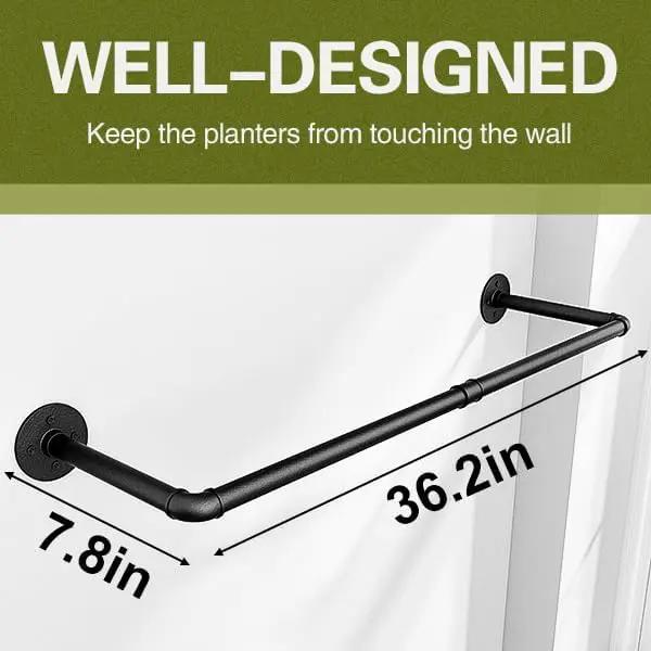 Plant Hanger Indoor Hanging Planters for Indoor Plants Hanging Plant Holder Black Metal Rod(Pot/Chain/Plant not Included by GreenHaven Gardens