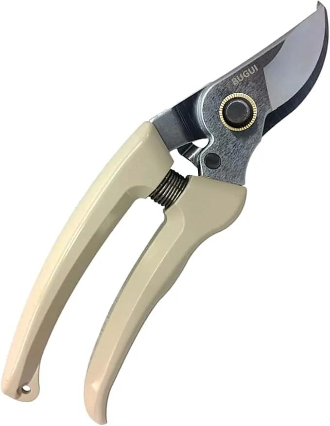 BUGUI Pruning Shears Garden Shears - Premium Alloy Steel Bypass Pruner, Precision-ground Blades, Heavy Duty Gardening Tools, 7" (H101) by GreenHaven Gardens