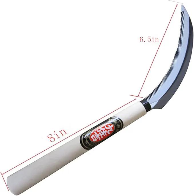 MerceHygea Japanese Weeding Sickle Handheld Steel Grass Weeder, Thick Blade Gardening Quick Work, Beige by GreenHaven Gardens