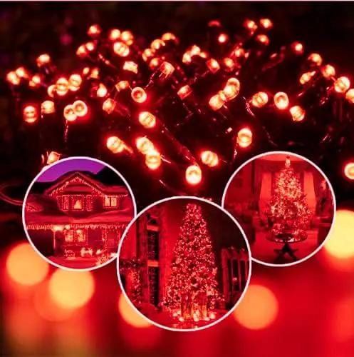 OZS Upgraded 2Pack 164ft 400 LED Christmas String Lights Outdoor Indoor, Extendable Fairy String Lights, Waterproof 8 Modes Green Wire Tree Lights for Holiday Party Christmas Decorations (Red) by GreenHaven Gardens