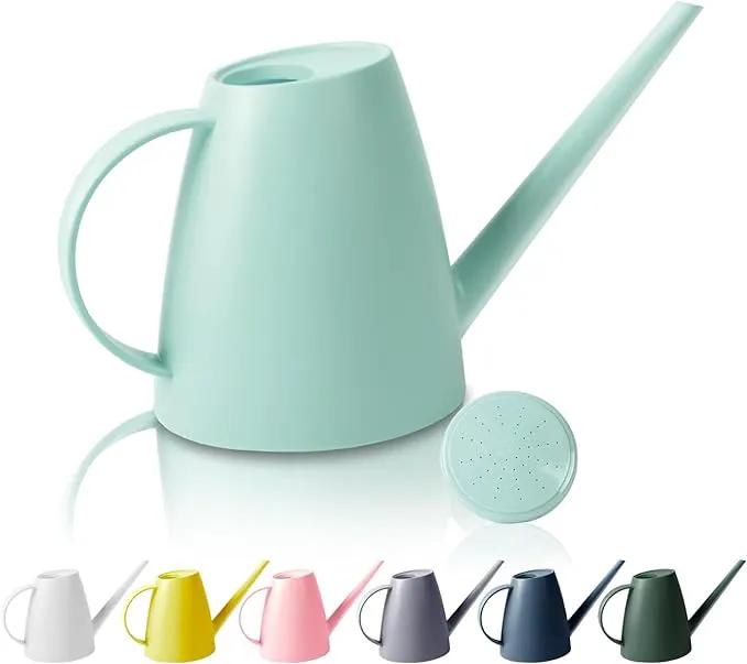 Watering Can for Indoor Outdoor Plants, Modern Small Watering Cans with Removable Nozzle, Long Spout Watering Can for Indoor Bonsai Plants Garden Flowers 1/2 Gallon 1.8L 60OZ (Green) by GreenHaven Gardens