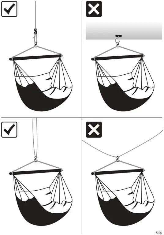 La Siesta® Large Comfort Habana Cotton Hanging Hammock Chair, Indoor Outdoor Hammock Swing Chair, Boho Hanging Chair Bedroom Patio, Max 285 Lbs, Azure by GreenHaven Gardens