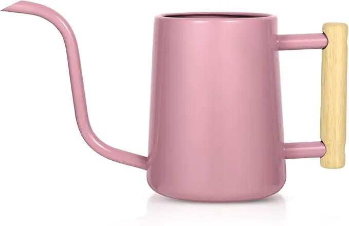Watering Can Indoor Plants, 35 oz/1000 ml Metal Stainless Steel Watering Can Pot with Long Spout for Indoor House Plants Bonsai Outdoor Garden Flower Decorative (Pink) by GreenHaven Gardens