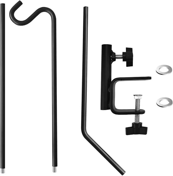 MIXXIDEA 2 Packs Heavy Duty Deck Rail Pole Deck Hook, Extensible and Adjustable Deck Hook for Hanging Bird Feeder, Plants, Suet Baskets,Wind Chimes,Lanterns by GreenHaven Gardens
