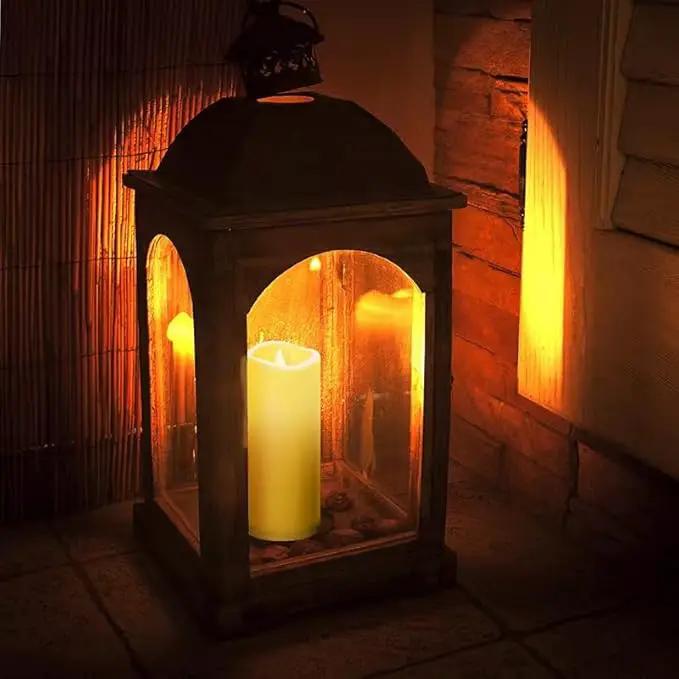 9PACK Outdoor Waterproof Plastic flameless Candles with Remote Control LED Flickering Battery Operated Pillar Candles Cycling 24 Hours Timer (D3 xH5.5) for Camping, Weddings, Party,Home Decoration by GreenHaven Gardens