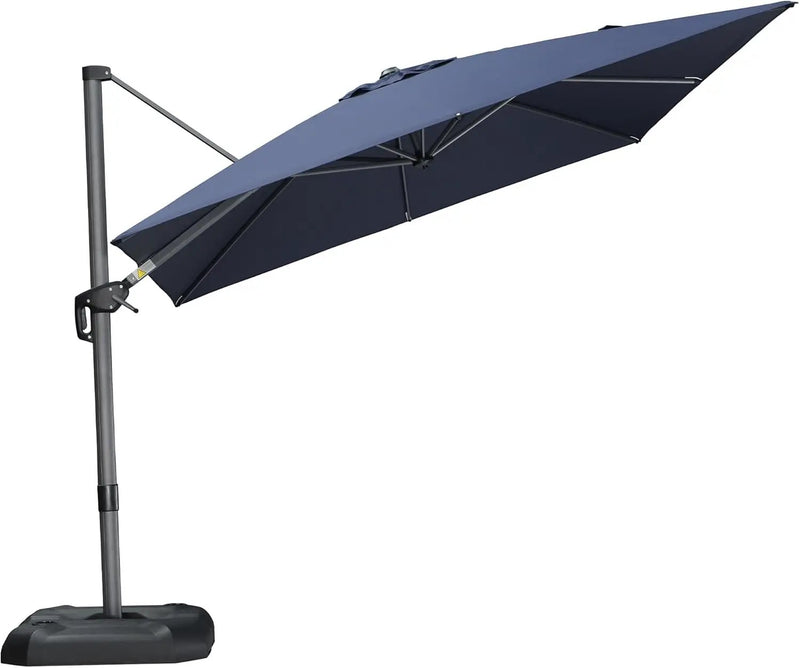 PURPLE LEAF 10 Feet Patio Umbrella Outdoor Cantilever Square Umbrella Aluminum Offset Umbrella with 360-degree Rotation for Garden Deck Pool Patio, Navy Blue by GreenHaven Gardens