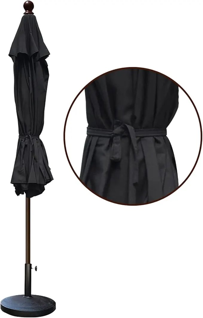 EliteShade USA 10-Year-Non-Fading 9Ft Market Umbrella Patio Umbrella Outdoor Table Umbrella with Ventilation, Black by GreenHaven Gardens
