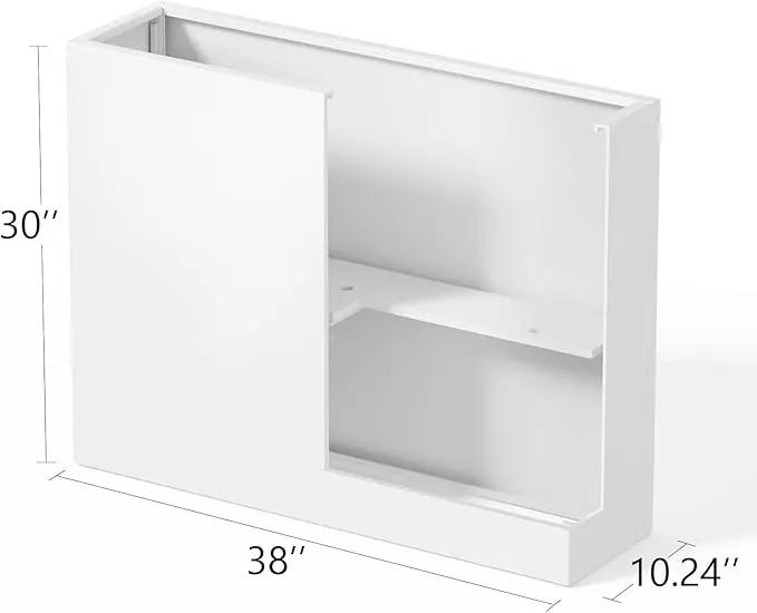 Stoog 38" Large Planters for Outdoor Plants, All-Weather Rectangular Metal Planter Box with Removable Insert Shelf, and Modern Design – Ideal for Plants, Flowers, Vegetables, Garden, White by GreenHaven Gardens