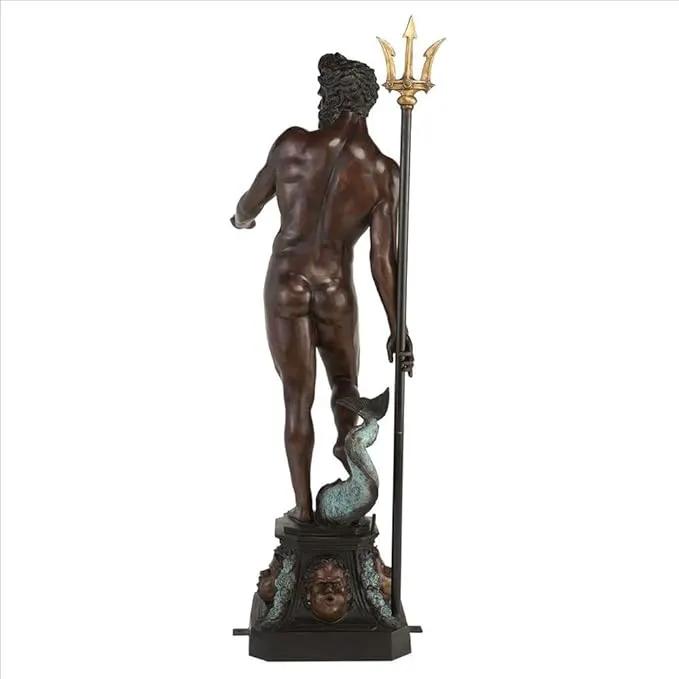 Design Toscano DD3123 Poseidon Man of The Sea Greek Mythology Indoor/Outdoor Garden Statue, 17 inches Wide, 67 inches Tall, Heirloom Cast Bronze, Verdigris Green & Sepia Brown Finish by GreenHaven Gardens