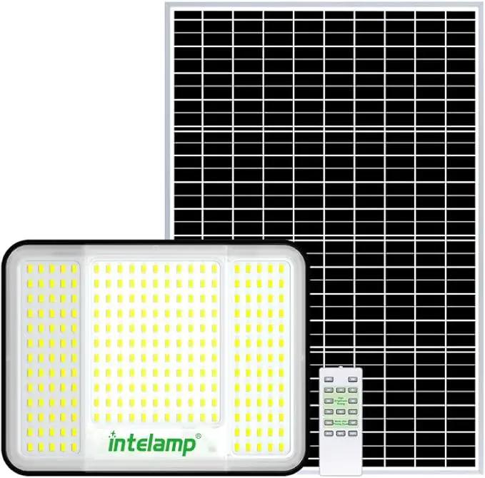 intelamp Solar Flood Lights Outdoor Waterproof, 20000mAh 2000LM Floodlight Exterior with Remote 16.4 FT Cable, 2-12H Timer Dusk to Dawn Security Spots Lighting Outside for Garden Pathway by GreenHaven Gardens