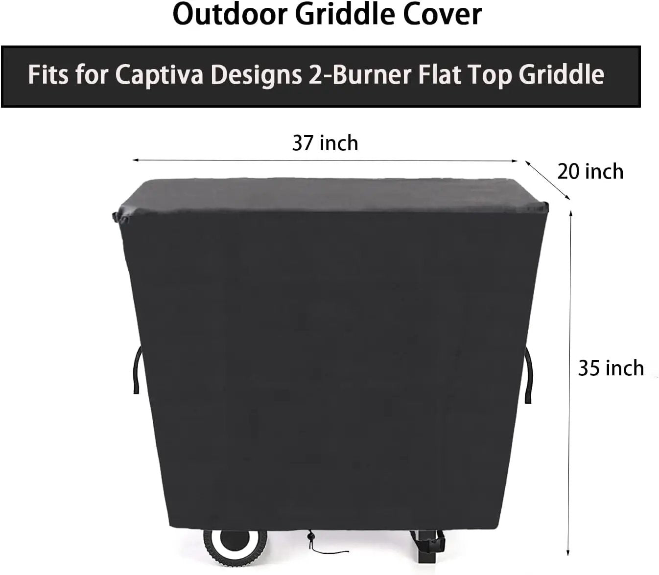 Kingling Grill Cover Fits for Captiva Designs 2-Burner Propane Gas Grill, Waterproof Heavy Duty Barbecue Griddle Cover - 37''x20''x35'' by GreenHaven Gardens