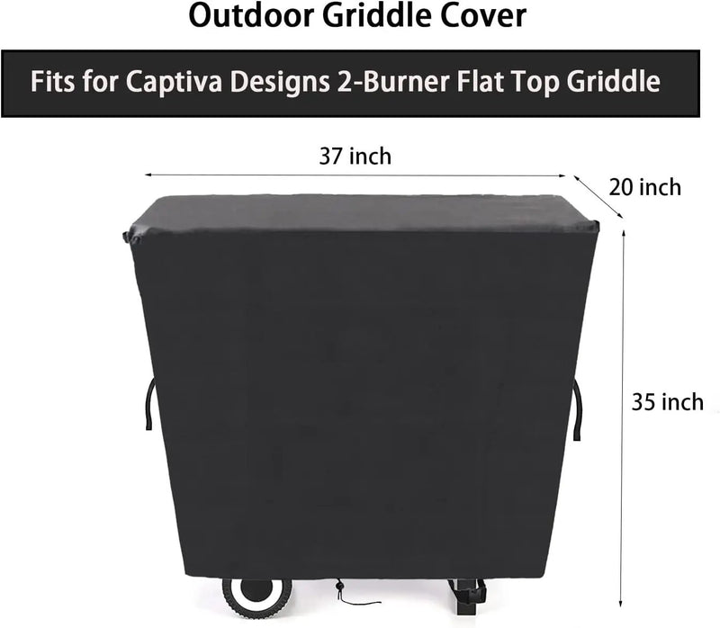 Kingling Grill Cover Fits for Captiva Designs 2-Burner Propane Gas Grill, Waterproof Heavy Duty Barbecue Griddle Cover - 37''x20''x35'' by GreenHaven Gardens