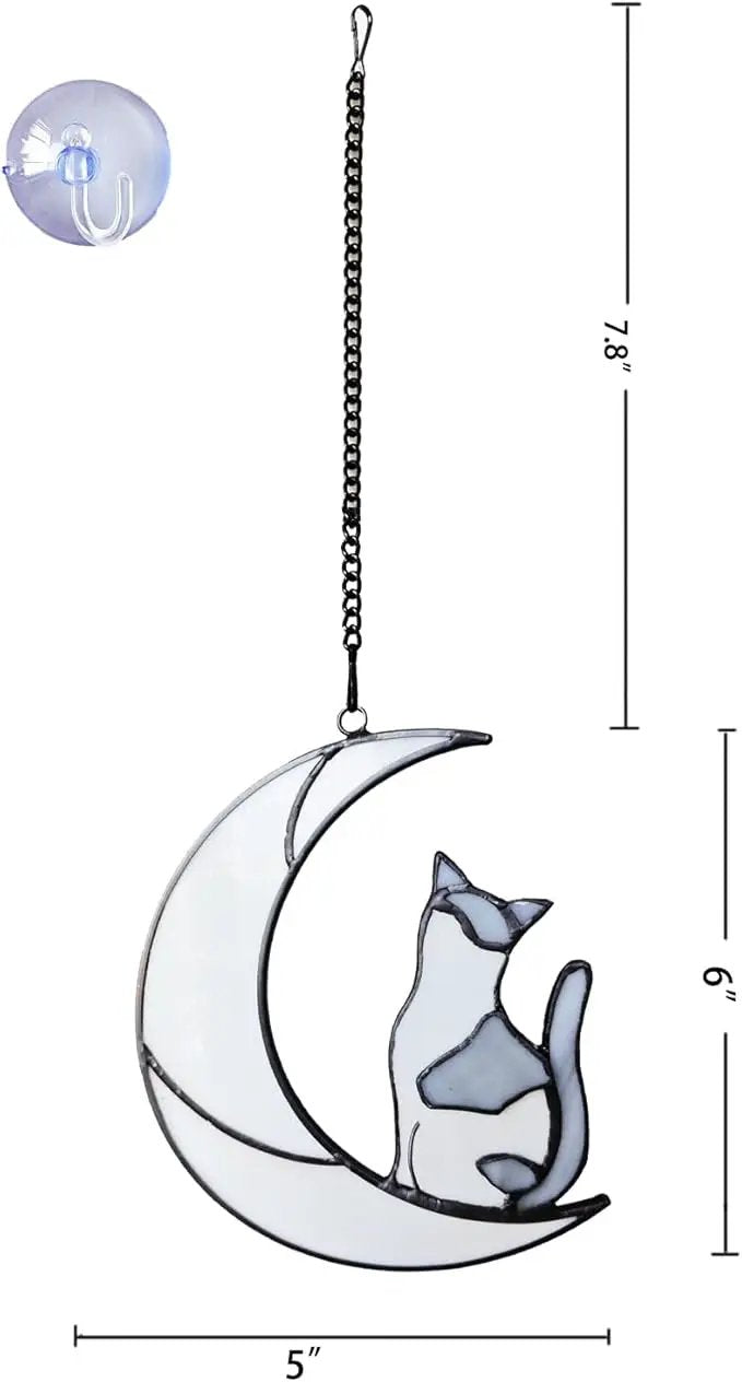 Gray and White Cat Memorial Gifts Loss of Cat British Shorthair Stained Glass Cat Suncatcher Cat Died Sympathy Gifts for Cat Lovers Cat Loss Sympathy Gift by GreenHaven Gardens
