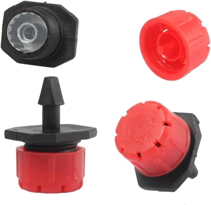 Drip Irrigation Kit Adjustable Drip Irrigation Dripper, Drip Irrigation Tee Rod Connector, Lawn and Herb Garden Irrigation Hose Fitting Sprinkler Irrigation System / 50 Pairs(Black+ Red) by GreenHaven Gardens
