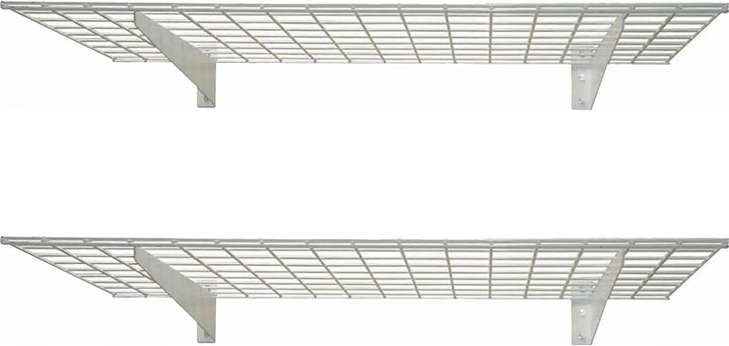 00967 2-Pack Heavy Duty Steel Garage Shelving, 45”x 15” Wall Mounted Shelve,Max Shelf Load 200 Pounds, White Powder Coated by GreenHaven Gardens