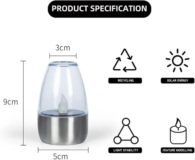 Solar Candle Lights,Flameless Candle Lights,Solar Rechargeable Tea Wax lamp,6 flameless Candle Light, Suitable for Wedding, Valentine's Day, Halloween, Christmas (Tea Light) by GreenHaven Gardens