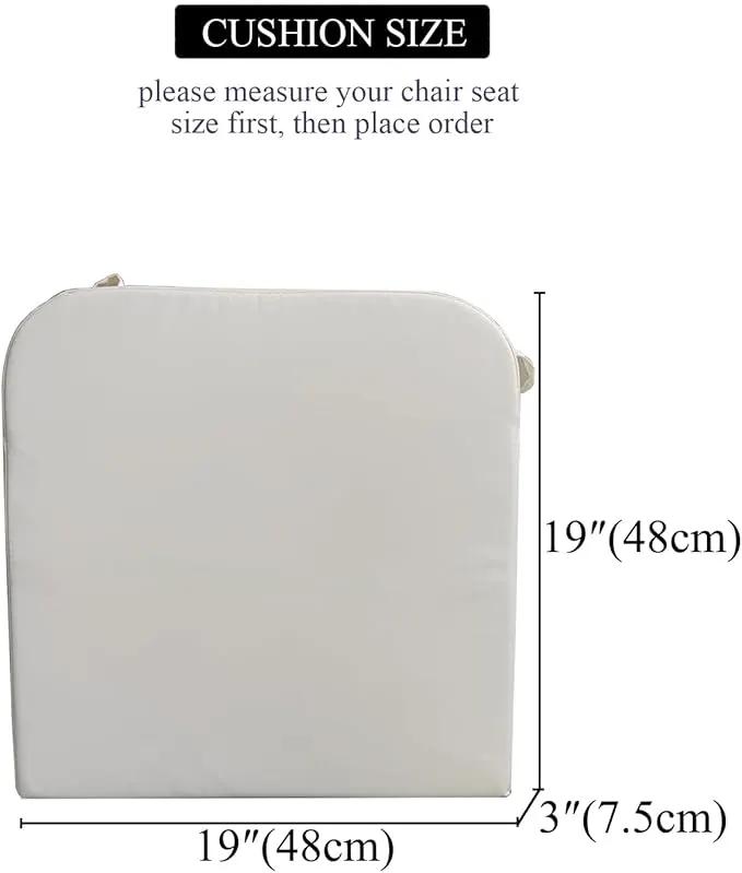 19 x 19 Inch Outdoor Seat Cushions for Patio Furniture with Non Slip and Ties Waterproof & UV Resistant Round Corner Outdoor Chair Cushions Replacement Set of 2, Beige by GreenHaven Gardens