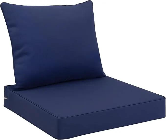 Favoyard Outdoor Seat Cushion Set 24 x 24 Inch Waterproof & Fade Resistant Patio Furniture Cushions with Removable Cover, Handle and Adjustable Straps for Chair Sofa Couch by GreenHaven Gardens