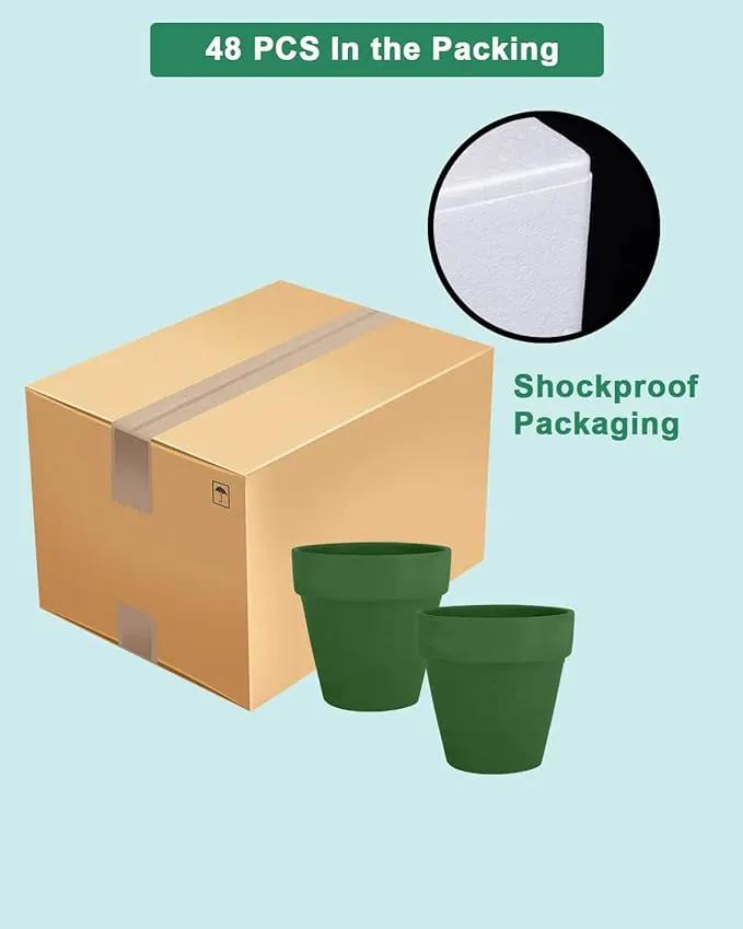 vensovo 48 Pcs 2" Tiny Terracotta & Terra Cotta Pots with Drainage - Green Small Mini Clay Ceramic Pottery Planter Ideal for Indoor/Outdoor Plants, Crafts, Wedding Favors by GreenHaven Gardens
