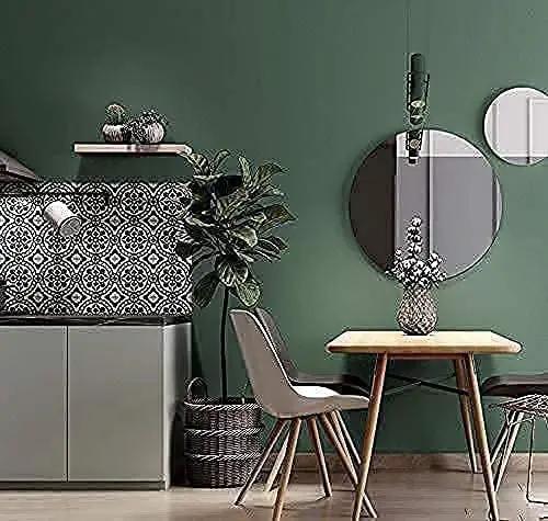 Dimoon 118''x23.6'' Green Peel and Stick Wallpaper Contact Paper Modern Self Adhesive Wall Paper Removable Renter Friendly Textured Solid Color Shelf Cabinet Vinyl Roll (118''x23.6'',Dark Green) by GreenHaven Gardens