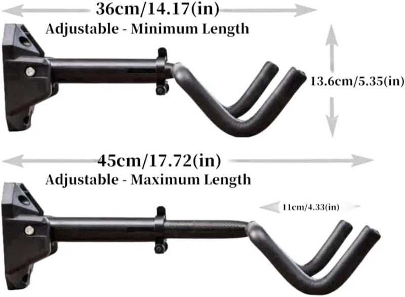 Bicycle Wall Mount Rack, Adjustable Angle, Foldable Design, with Mounting Hardware, Black (Screw fixation) by GreenHaven Gardens