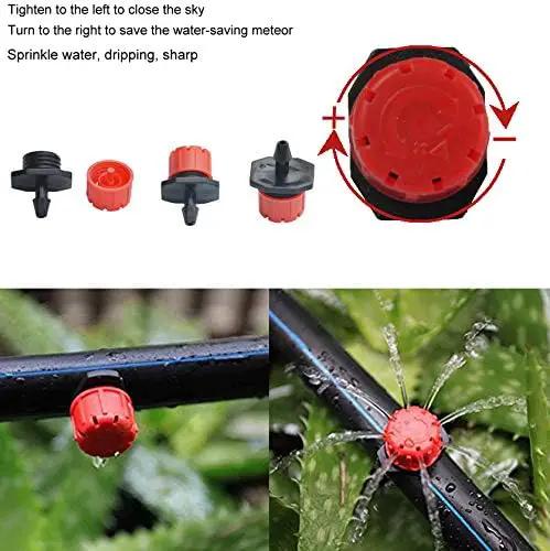 Drip Irrigation Kit Adjustable Drip Irrigation Dripper, Drip Irrigation Tee Rod Connector, Lawn and Herb Garden Irrigation Hose Fitting Sprinkler Irrigation System / 50 Pairs(Black+ Red) by GreenHaven Gardens